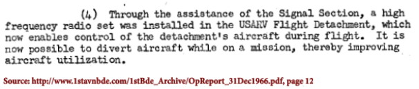 1st Aviation Brigade Operational Report–Lessons Lerned for 4th Quarter Year 1966, dated 14 February 1967, page 12