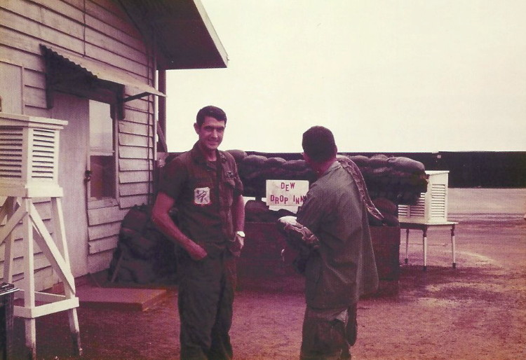 CPT Ricks and CPT Cam Tidwell at the Dew Drop Inn, Long Thanh North Airfield, Vietnam