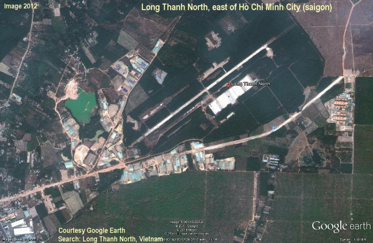 Long Thanh North Airport, east of Ho Chi Ming, Vietnam, from Google Earth, 2012