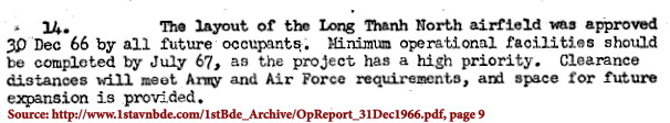 1st Aviation Brigade Operational Report–Lessons Lerned for 4th Quarter Year 1966, dated 14 February 1967, page 9