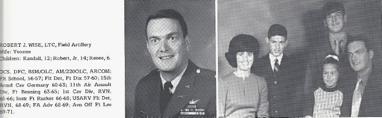 LTC Robert J. Wise, USARV Flt Det, 1968-69, and his family
